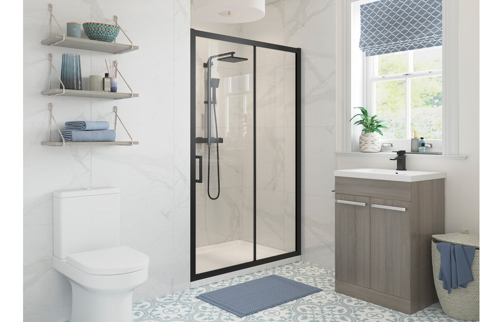 HOTT116174 - Venlo 1600mm Sliding Door - Matt Black image