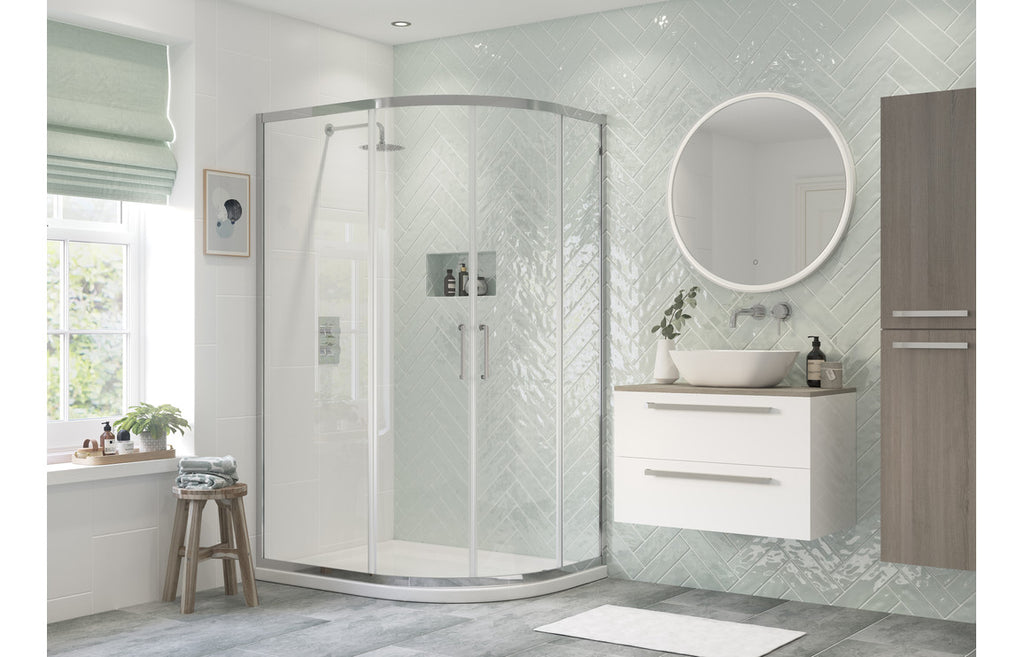 HOTT101465 - Elva 1000x800mm 2 Door Offset Quadrant - Chrome image