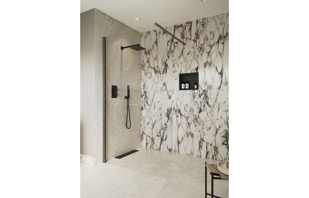 HOTT117151 - Bocca 800mm Wetroom Side Panel & Arm - Gunmetal image