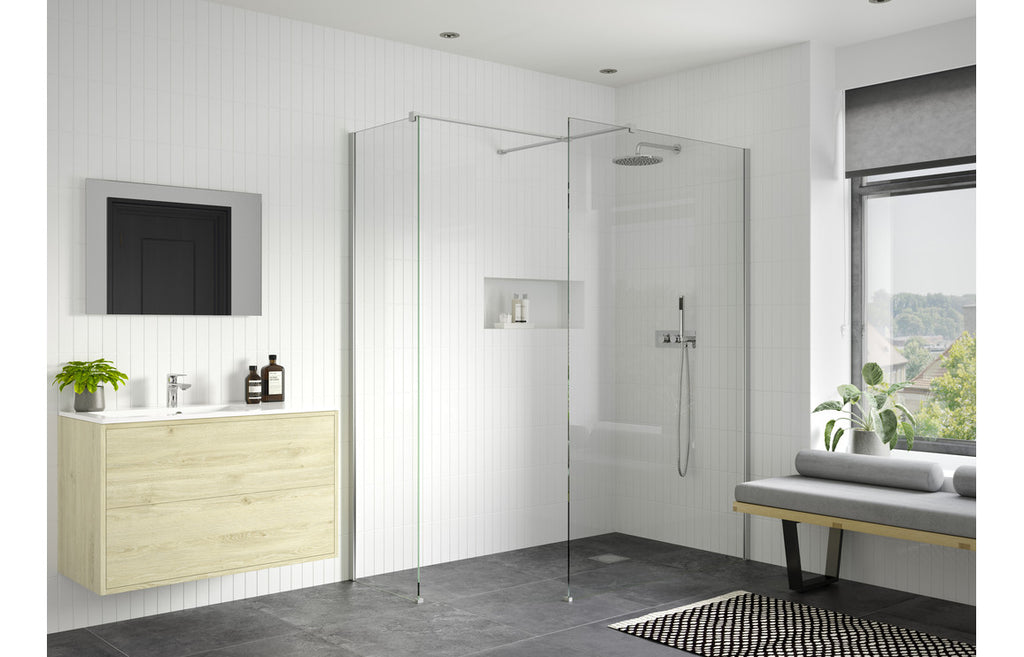 HOTT107525 - Bocca 800mm Wetroom Side Panel & Arm - Chrome image