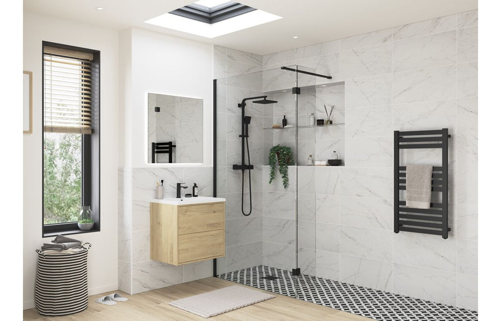 HOTT107551 - Bocca Optional 300mm Wetroom Splash Panel - Black image
