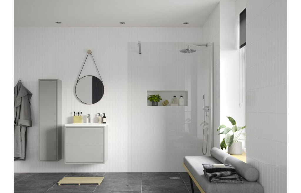 HOTT107520 - Bocca 1400mm Wetroom Panel & Support Bar - Chrome image