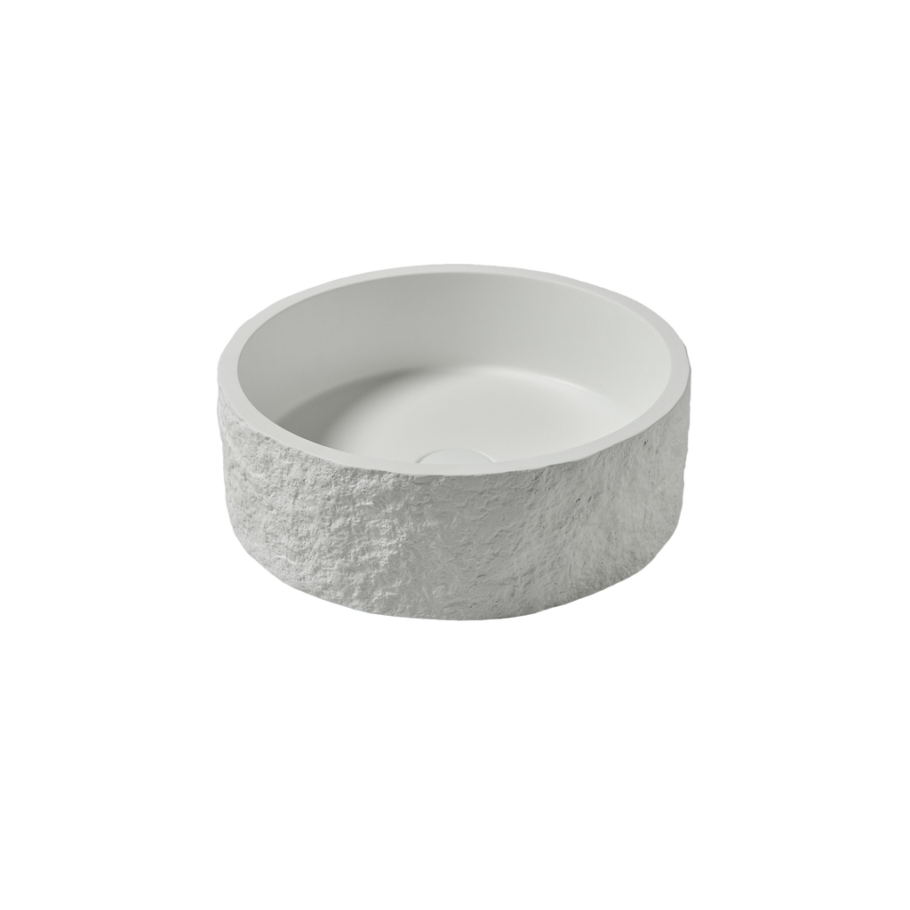 FR-1910 - Forge Collection Rock Round Basin White image