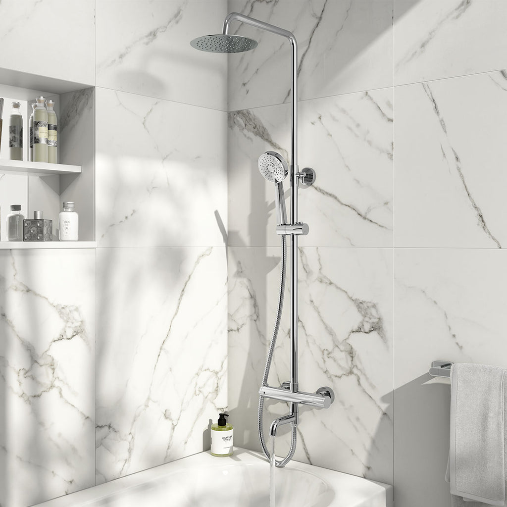 FR-620 - Forge Collection Round Rigid Riser Shower With Bath Filler image