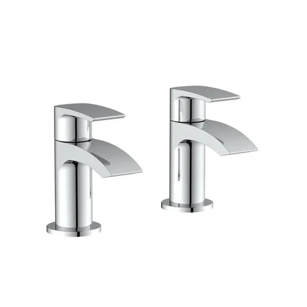 SWBR042 - Linford Tap Pair for 2 Tap Hole Basin w/ Pop Up Waste - Chrome image