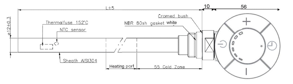 SWRV040 - Swan 300W Thermostatic Heating Element - Black image