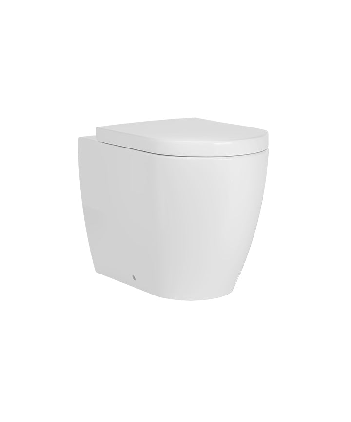TDA-211-MW-BB - Davoli Back To Wall Pan & Wrap Seat - Matt White & Brushed Brass Hinge Cover Caps image