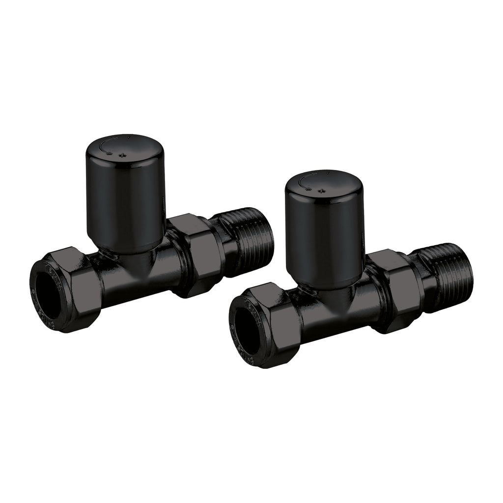 FR-176 - Forge Collection Straight Radiator Valves - Matt Black image