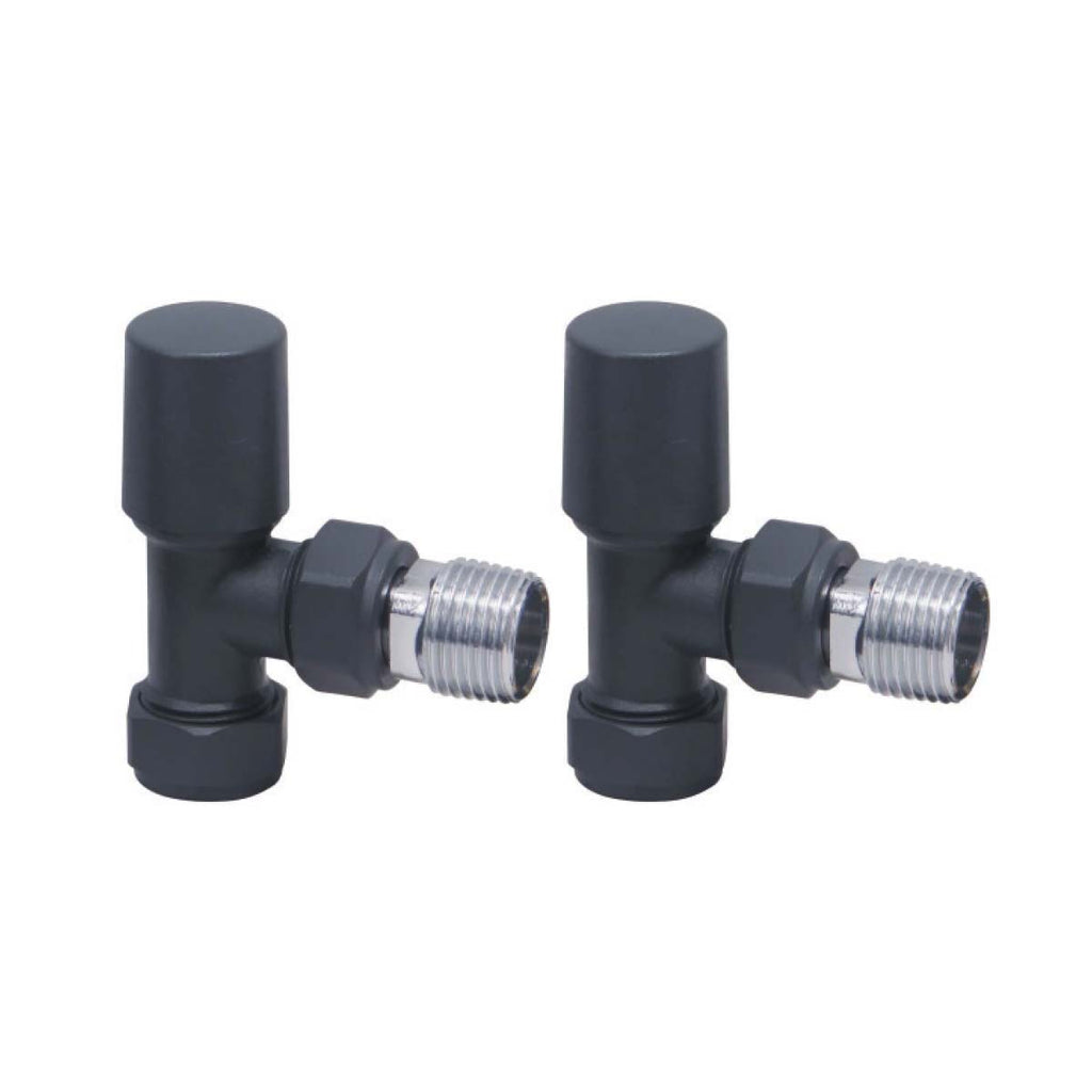 FR-2185 - Carbon Anthracite Radiator Valve Straight 15mm (Pair) image