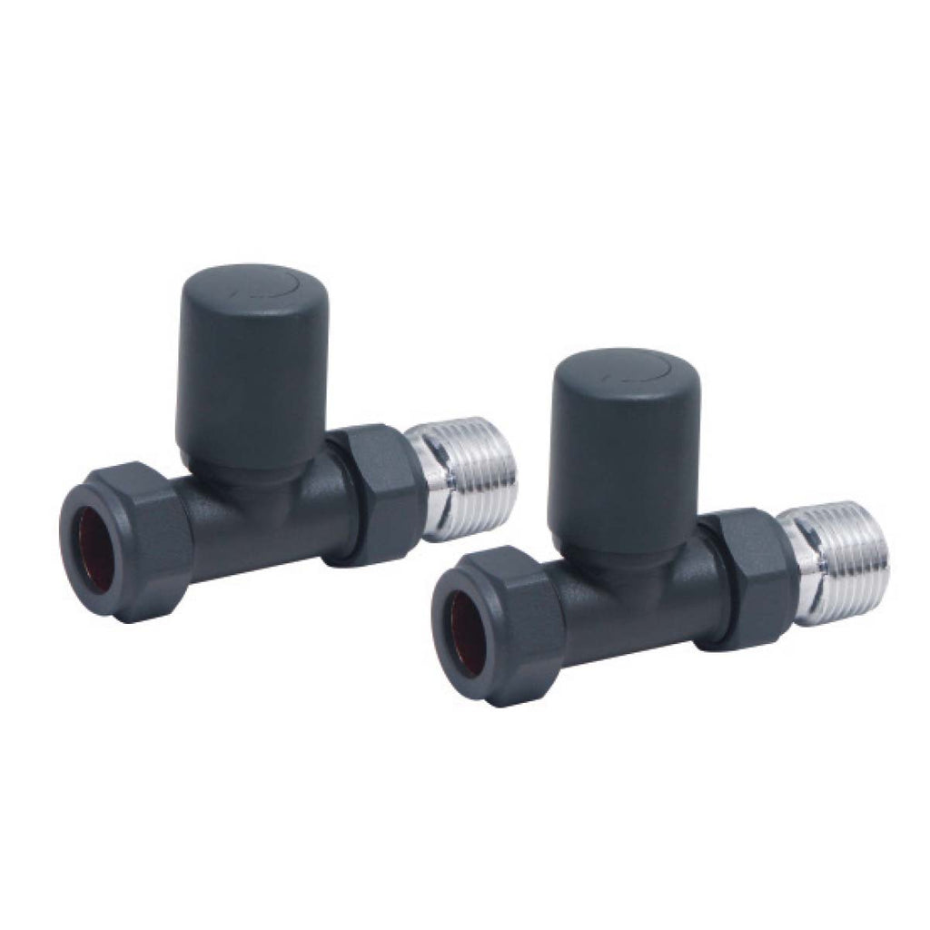 FR-2184 - Forge Collection  Carbon Anthracite Radiator Valve Angled 15mm (Pair) image