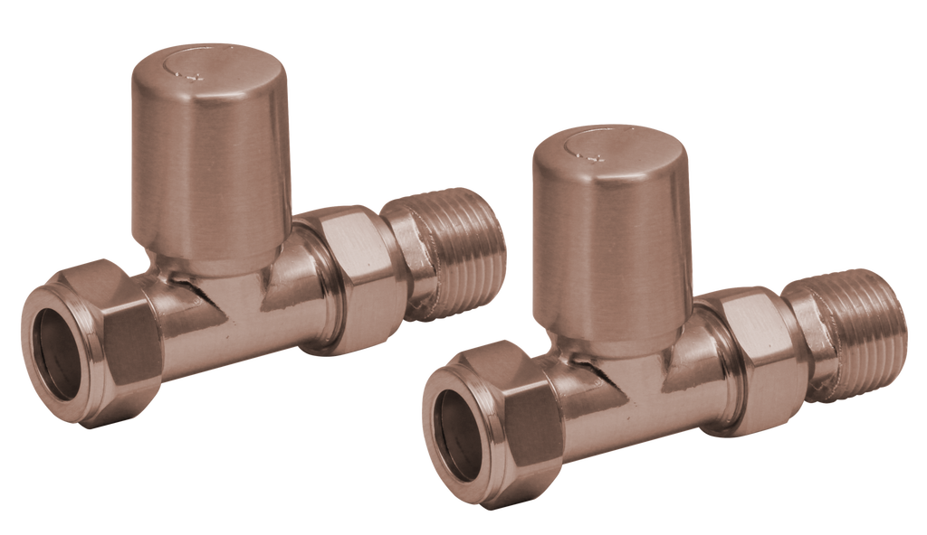 FR-179 - Forge Collection Straight Radiator Valves - Brushed Bronze image