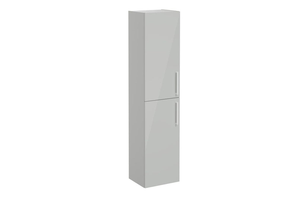 VTFT0226 - VitrA Root Flat 40cm 2 Door Tall Unit (LH Hinge) - Shiny Pearl Grey image