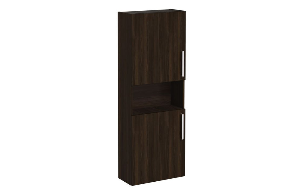VTFT0362 - VitrA Root Flat 55cm 2 Door Semi-Tall Unit (LH Hinge) - Walnut image