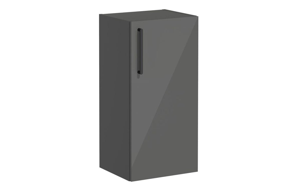 VTFT0396 - VitrA Root Flat 40cm 1 Door Lower/Base Unit (RH Hinge) - Anthracite High Gloss image