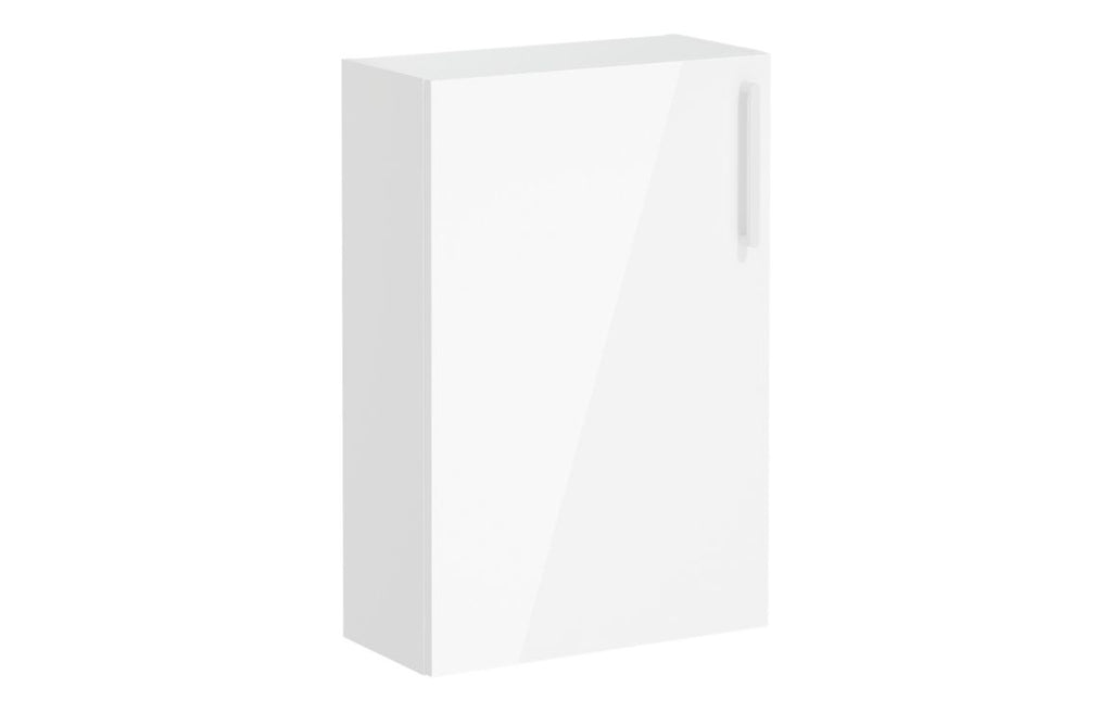 VTFT0452 - VitrA Root Flat 55cm 1 Door Slim Lower/Base Unit (LH Hinge) - High Gloss White image