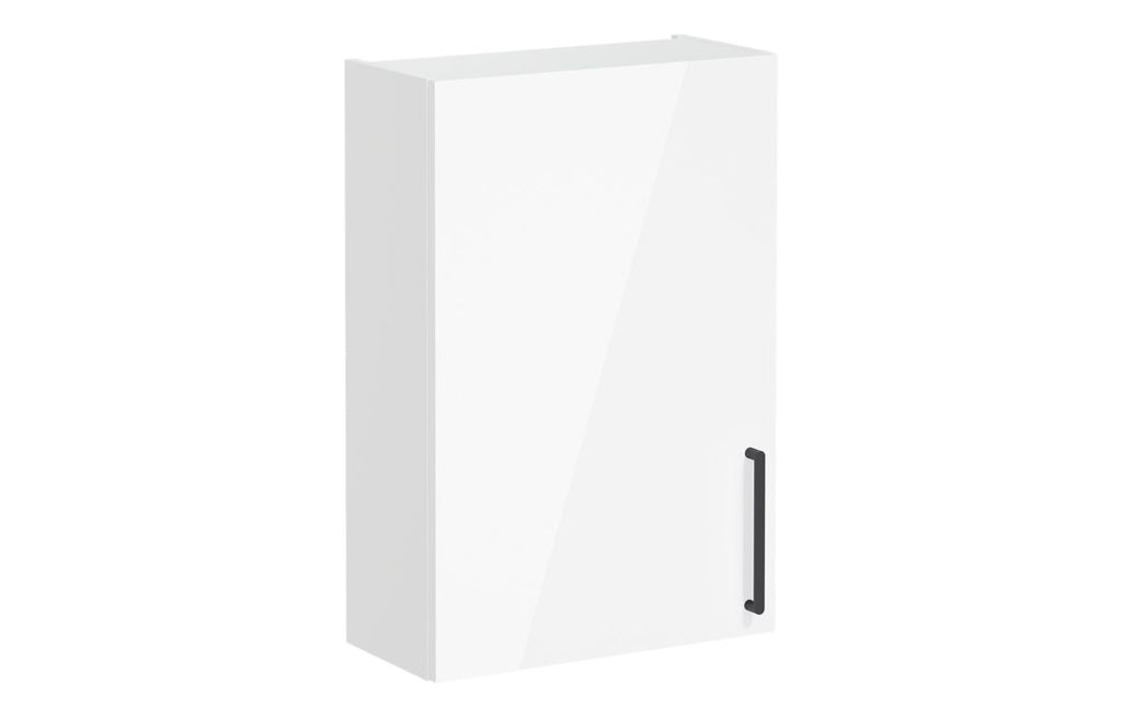 VTFT0490 - VitrA Root Flat 60cm 1 Door Upper/Wall Unit (LH Hinge) - High Gloss White image
