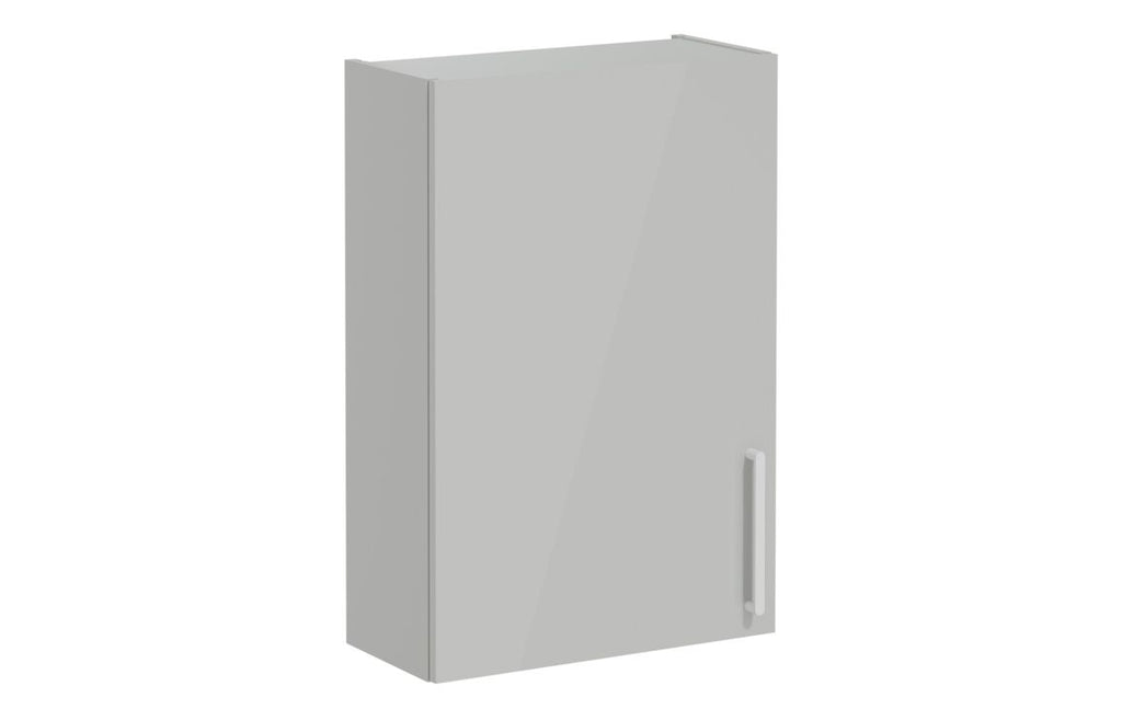 VTFT0492 - VitrA Root Flat 60cm 1 Door Upper/Wall Unit (LH Hinge) - Shiny Pearl Grey image