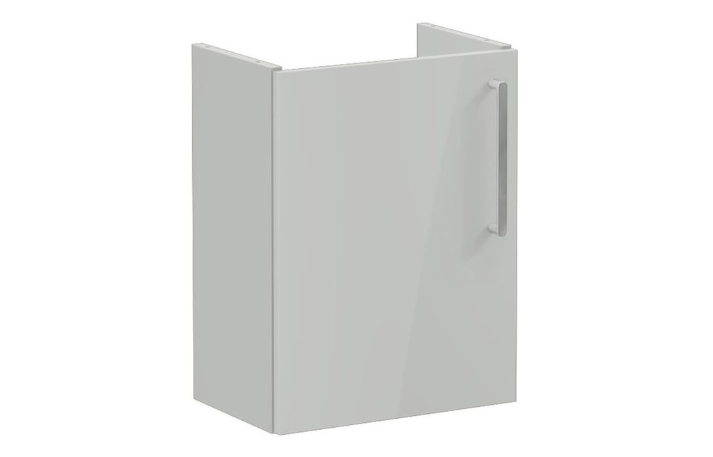 VTFT0850 - VitrA Root Flat 40cm 1 Door Wall Hung Slim Washbasin Unit (LH Hinge) - Shiny Pearl Grey image