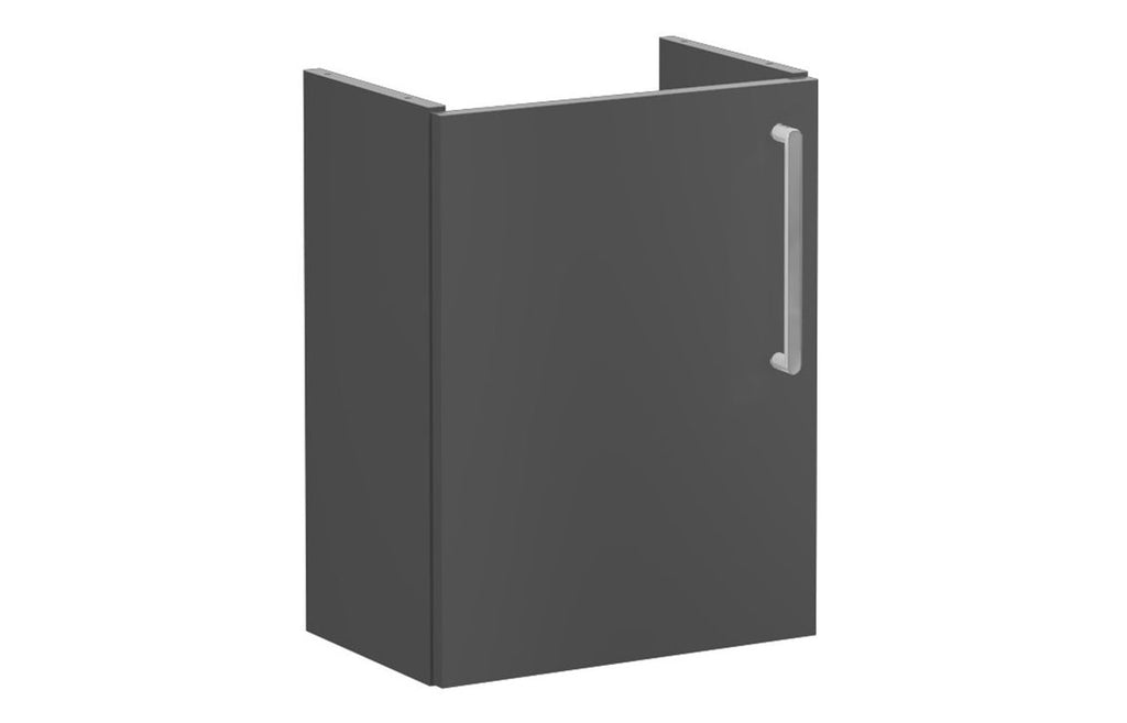 VTFT1158 - VitrA Root Flat 40cm 1 Door Wall Hung Slim Washbasin Unit (LH Hinge) - Matt Storm Grey image