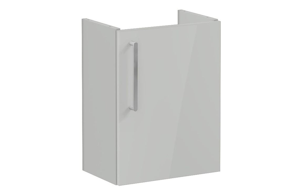 VTFT0852 - VitrA Root Flat 40cm 1 Door Wall Hung Slim Washbasin Unit (RH Hinge) - Shiny Pearl Grey image