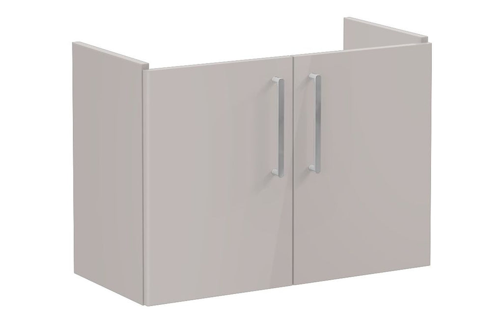 VTFT1180 - VitrA Root Flat 80cm 2 Door Wall Hung Slim Washbasin Unit - Bright Sahara Beige image