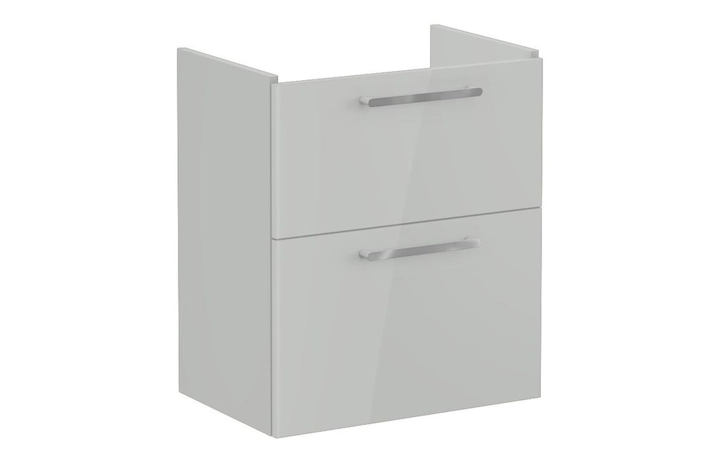 VTFT0770 - VitrA Root Flat 60cm 2 Drawer Slim Washbasin Unit - Shiny Pearl Grey image
