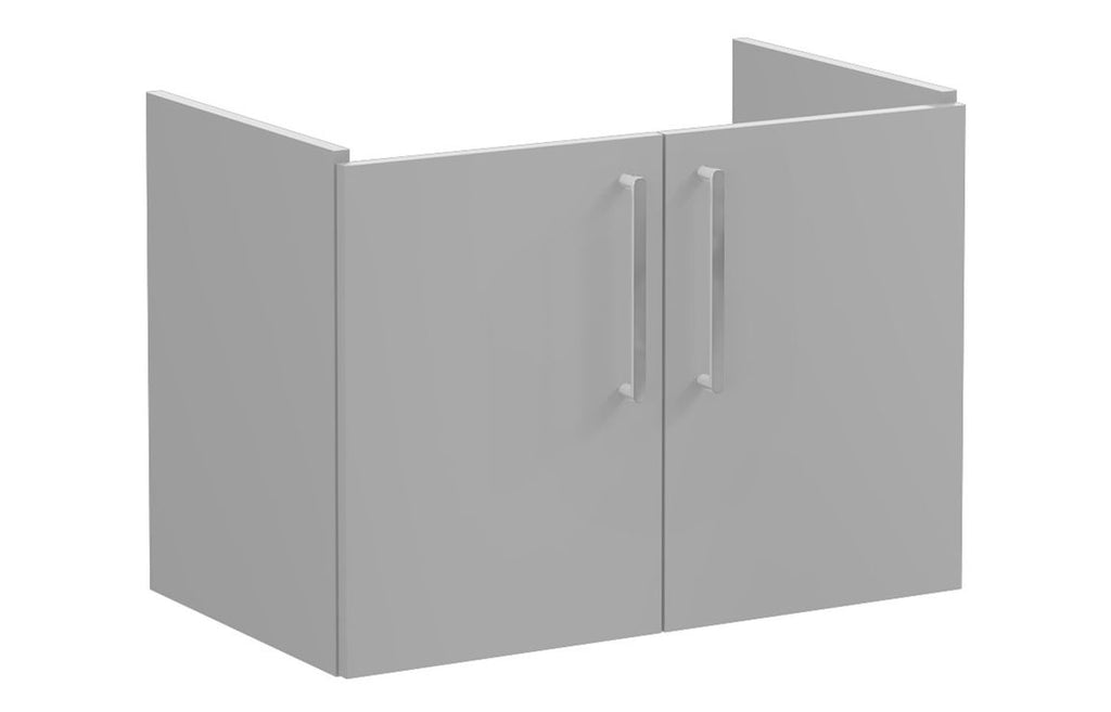 VTFT0862 - VitrA Root Flat 80cm 2 Door Wall Hung Washbasin Unit - Matt Rock Grey image