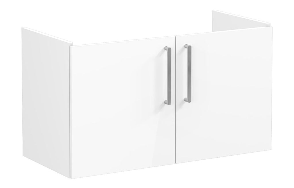 VTFT1218 - VitrA Root Flat 100cm 2 Door Washbasin Unit - High Gloss White image
