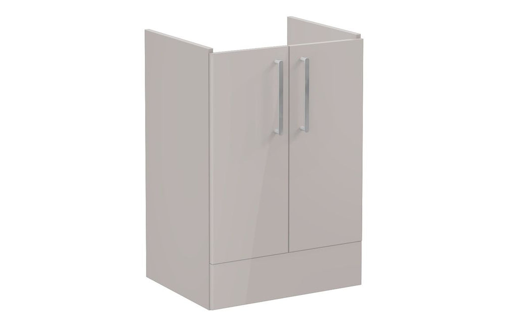 VTFT1384 - VitrA Root Flat 60cm 2 Door Floor Standing Washbasin Unit - Bright Sahara Beige image