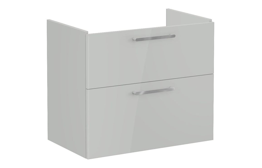 VTFT0704 - VitrA Root Flat 80cm 2 Drawer Washbasin Unit - Shiny Pearl Grey image