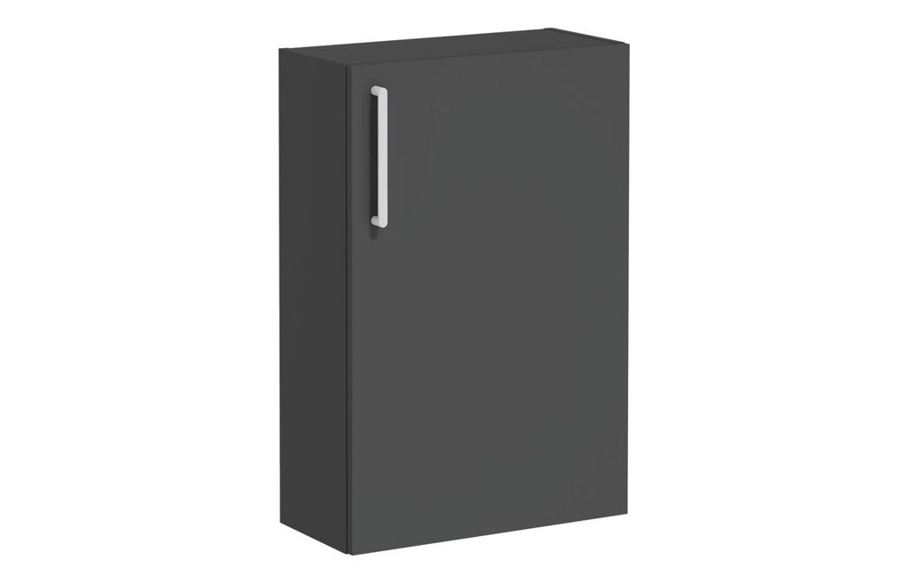 VTFT0480 - VitrA Root Flat 55cm 1 Door Slim Lower/Base Unit (RH Hinge) - Matt Storm Grey image