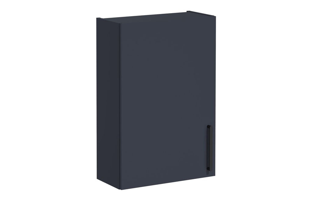 VTFT0502 - VitrA Root Flat 60cm 1 Door Upper/Wall Unit (LH Hinge) - Matt Dark Blue image