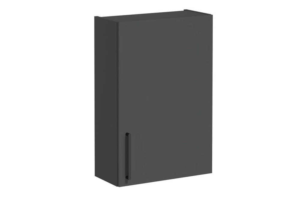 VTFT0520 - VitrA Root Flat 60cm 1 Door Upper/Wall Unit (RH Hinge) - Matt Storm Grey image