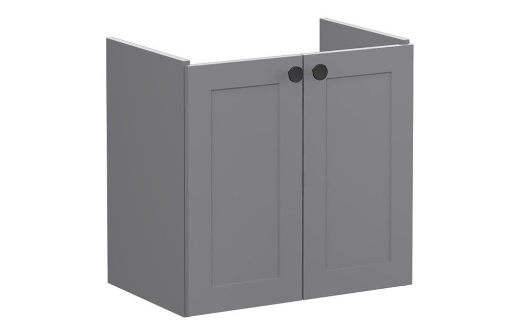 VTFT1590 - VitrA Root Classic 60cm 2 Door Wall Hung Slim Washbasin Unit - Matt Grey image