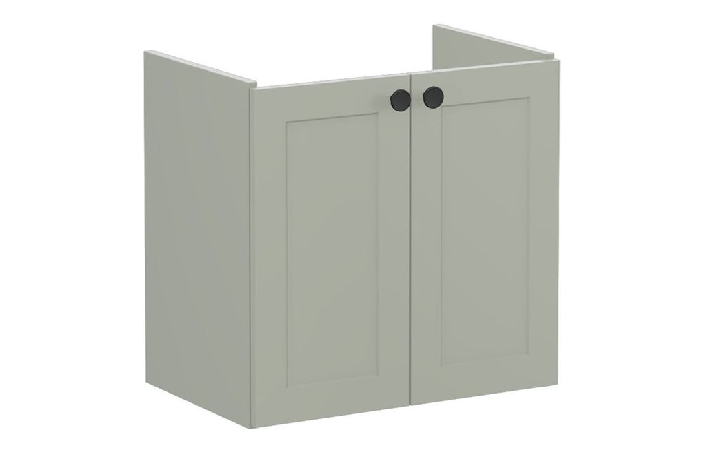 VTFT1732 - VitrA Root Classic 60cm 2 Door Wall Hung Slim Washbasin Unit - Matt Retro Green image