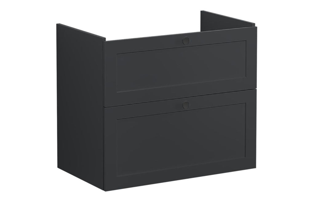 VTFT1828 - VitrA Root Classic 80cm 2 Drawer Washbasin Unit - Matt Graphite image