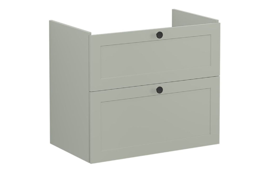 VTFT1830 - VitrA Root Classic 80cm 2 Drawer Washbasin Unit - Matt Retro Green image