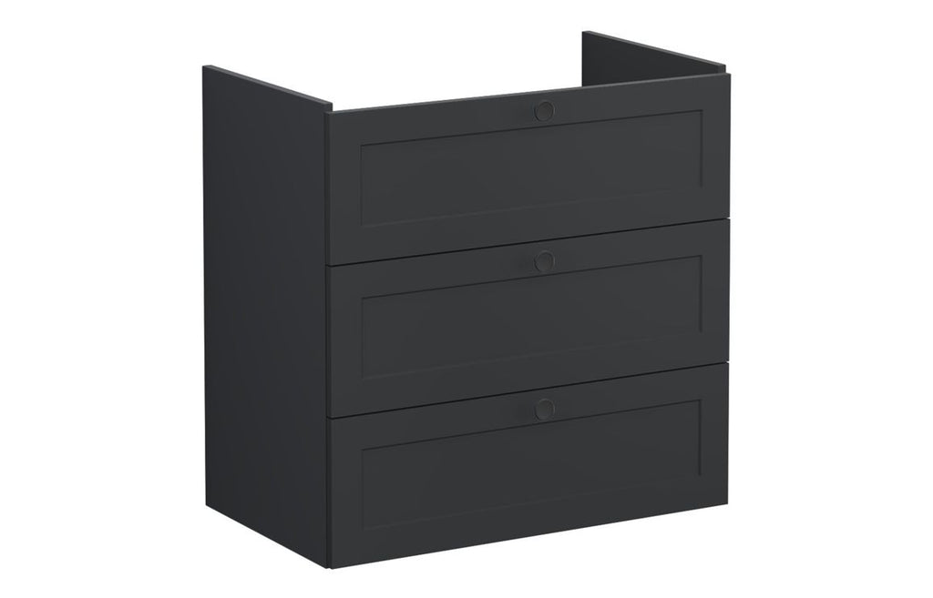 VTFT1856 - VitrA Root Classic 80cm 3 Drawer Washbasin Unit - Matt Graphite image