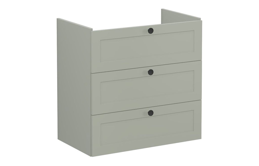 VTFT1858 - VitrA Root Classic 80cm 3 Drawer Washbasin Unit - Matt Retro Green image