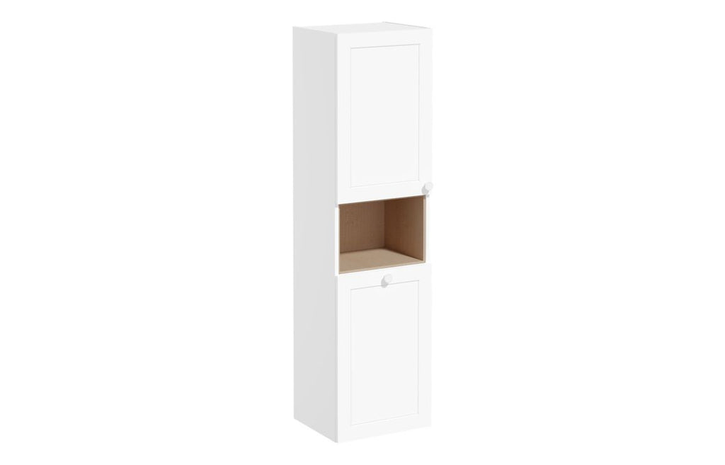 VTFT1874 - VitrA Root Classic 40cm 2 Door Semi-Tall Unit w/Laundry Basket (LH Hinge) - Matt White image