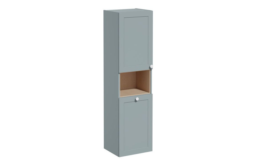 VTFT1880 - VitrA Root Classic 40cm 2 Door Semi-Tall Unit w/Laundry Basket (LH Hinge) - Matt Fjord Green image