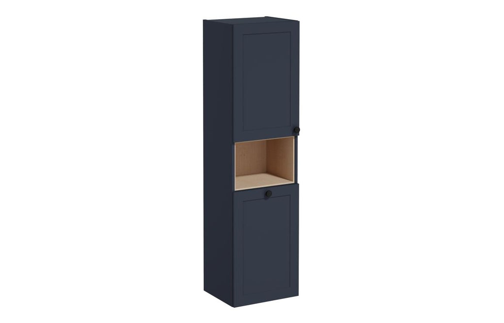 VTFT1884 - VitrA Root Classic 40cm 2 Door Semi-Tall Unit w/Laundry Basket (LH Hinge) - Matt Dark Blue image