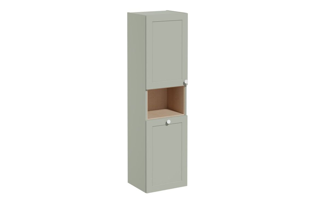 VTFT1886 - VitrA Root Classic 40cm 2 Door Semi-Tall Unit w/Laundry Basket (LH Hinge) - Matt Retro Green image