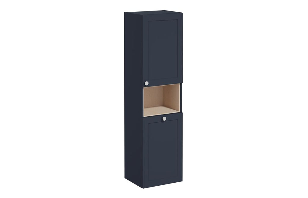 VTFT2352 - VitrA Root Classic 40cm 2 Door Semi-Tall Unit w/Laundry Basket (RH Hinge) - Matt Dark Blue image