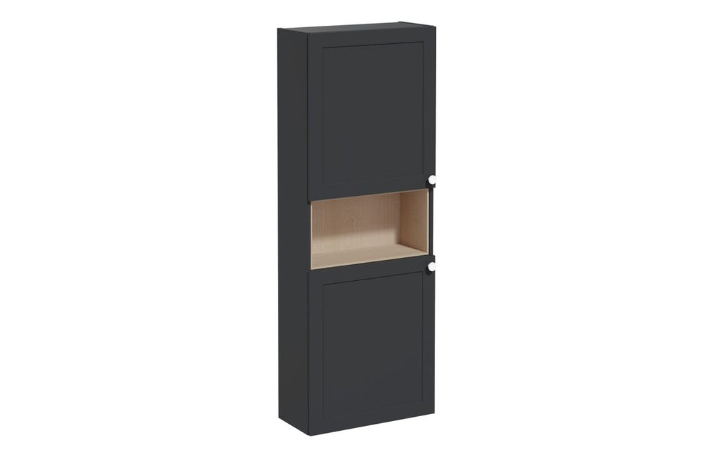 VTFT1902 - VitrA Root Classic 55cm 2 Door Semi-Tall Unit (LH Hinge) - Matt Graphite image