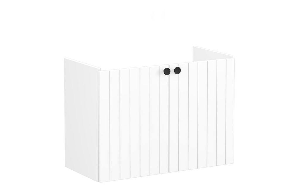 VTFT2046 - VitrA Root Groove 80cm 2 Door Wall Hung Slim Washbasin Unit - Matt White image