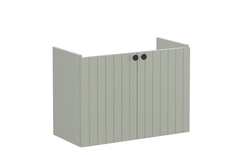 VTFT2056 - VitrA Root Groove 80cm 2 Door Wall Hung Slim Washbasin Unit - Matt Retro Green image