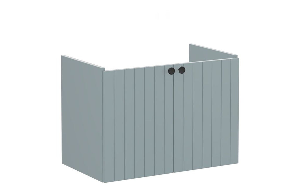 VTFT1666 - VitrA Root Groove 80cm 2 Door Wall Hung Washbasin Unit - Matt Fjord Green image