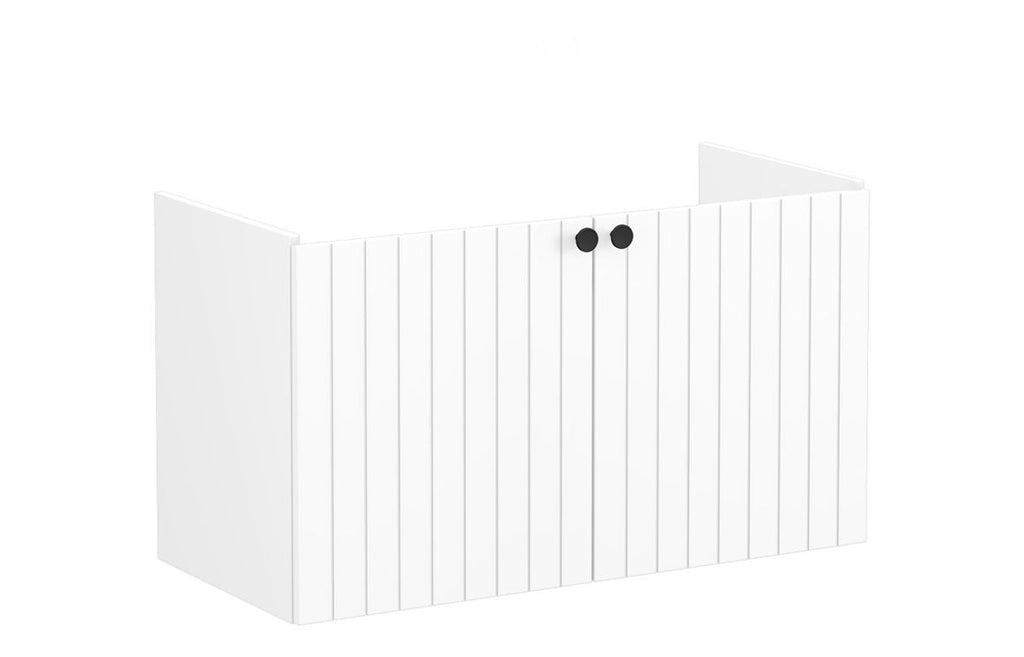 VTFT2086 - VitrA Root Groove 100cm 2 Door Washbasin Unit - Matt White image