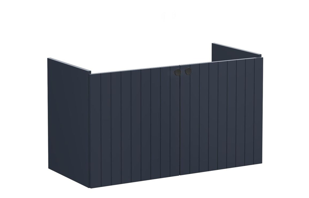 VTFT2096 - VitrA Root Groove 100cm 2 Door Washbasin Unit - Matt Dark Blue image